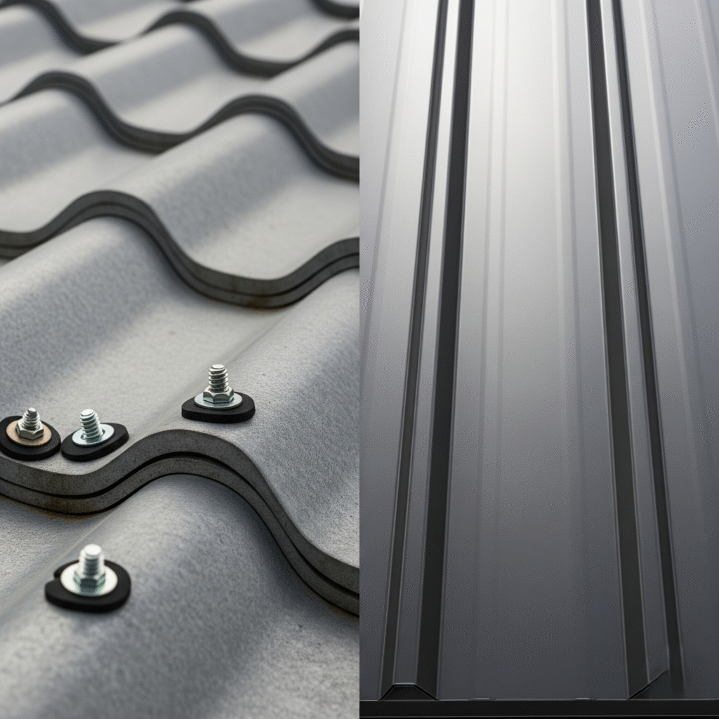 comparing standing seam and corrugated roofing panels.