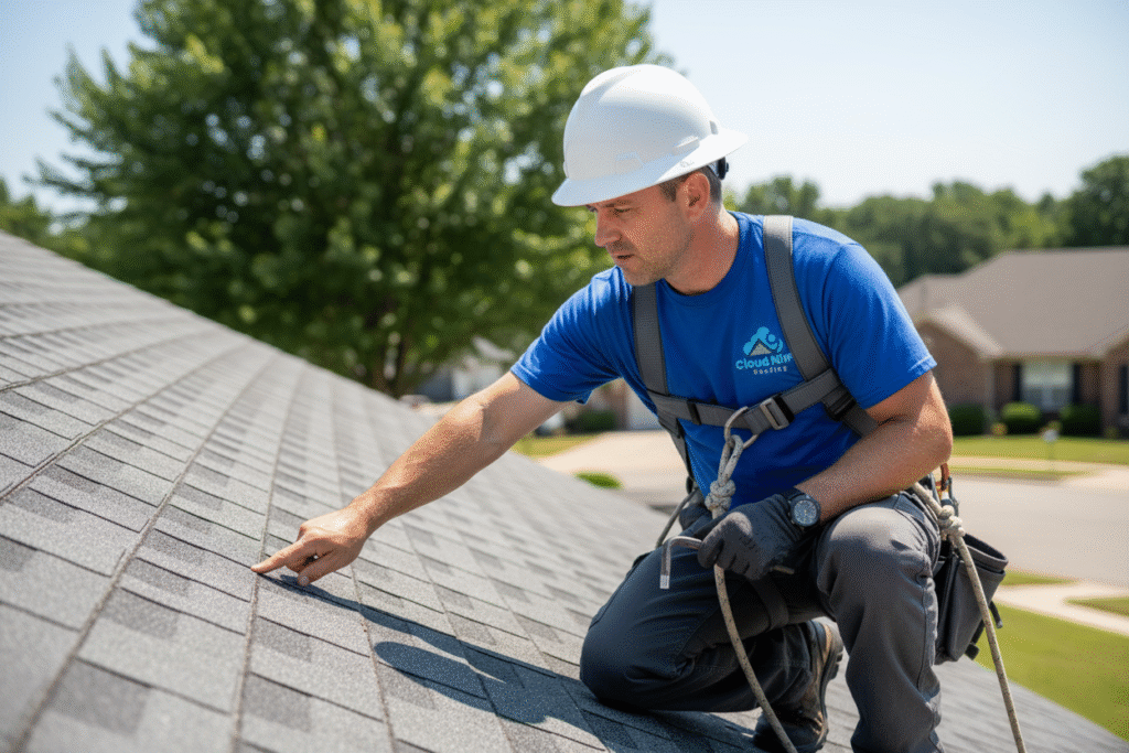 inspecting a roof