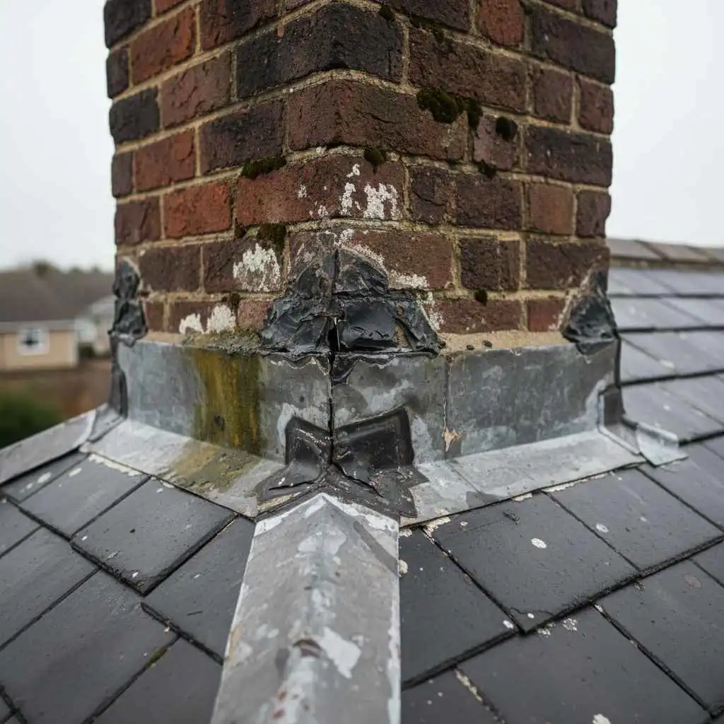 improperly sealed chimney flashing