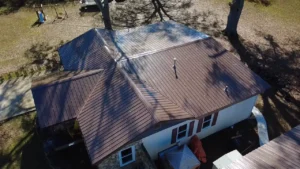 top view of a house roofing in oxford mississippi