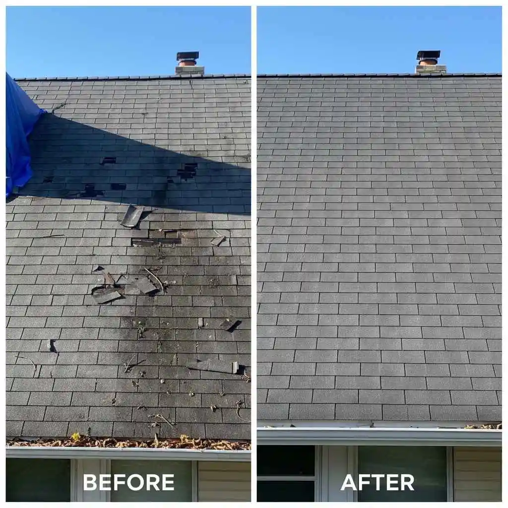 before-and-after roof repair results