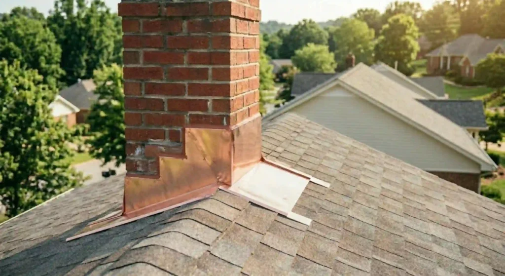 completed flashing repair on roof
