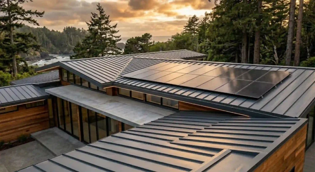 modern home with metal roofing